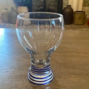 Set of 2 Homer Laughlin Fiesta 16oz cobalt blue banded goblet glasses